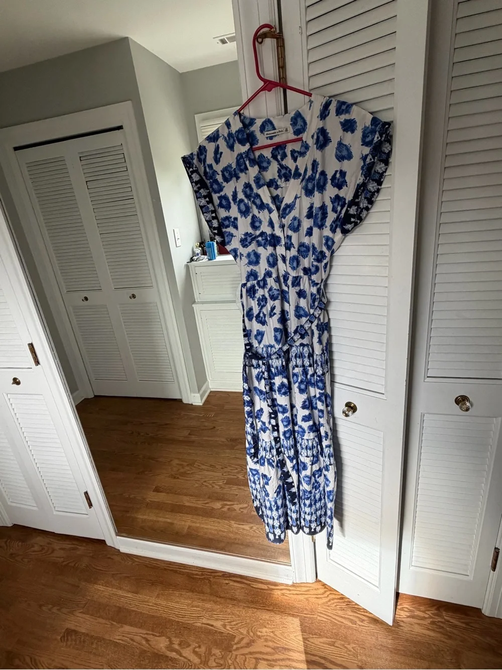 Abercrombie & Fitch Blue White Floral Tiered Maxi Dress XS